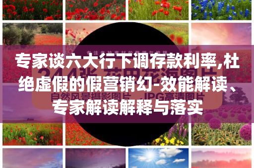 專家談六大行下調存款利率,杜絕虛假的假營銷幻-效能解讀、專家解讀解釋與落實