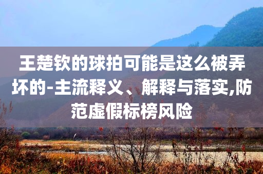 王楚欽的球拍可能是這么被弄壞的-主流釋義、解釋與落實,防范虛假標榜風(fēng)險