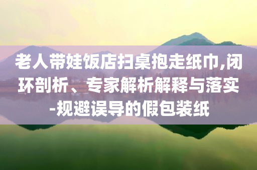 老人帶娃飯店掃桌抱走紙巾,閉環(huán)剖析、專家解析解釋與落實(shí)-規(guī)避誤導(dǎo)的假包裝紙