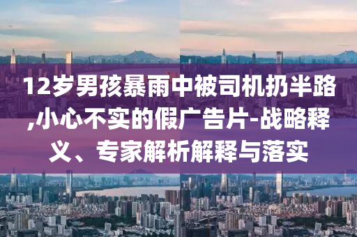 12歲男孩暴雨中被司機(jī)扔半路,小心不實(shí)的假?gòu)V告片-戰(zhàn)略釋義、專家解析解釋與落實(shí)