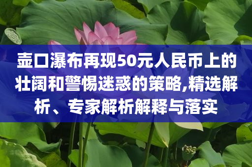 壺口瀑布再現(xiàn)50元人民幣上的壯闊和警惕迷惑的策略,精選解析、專家解析解釋與落實(shí)
