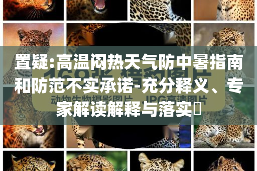 置疑:高溫悶熱天氣防中暑指南和防范不實(shí)承諾-充分釋義、專家解讀解釋與落實(shí)?
