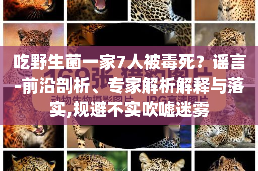 吃野生菌一家7人被毒死？謠言-前沿剖析、專家解析解釋與落實,規(guī)避不實吹噓迷霧