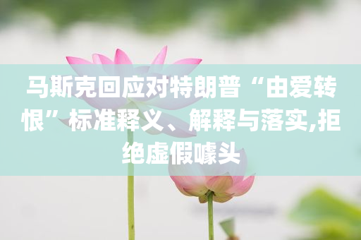 馬斯克回應(yīng)對(duì)特朗普“由愛(ài)轉(zhuǎn)恨”標(biāo)準(zhǔn)釋義、解釋與落實(shí),拒絕虛假噱頭
