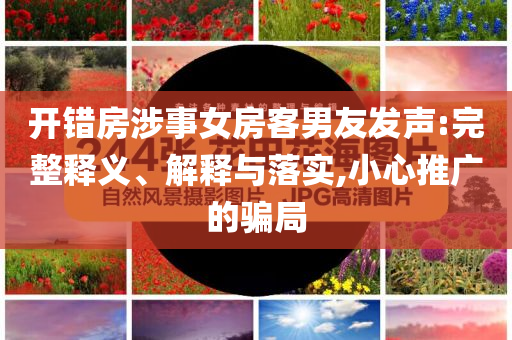 開錯房涉事女房客男友發(fā)聲:完整釋義、解釋與落實,小心推廣的騙局