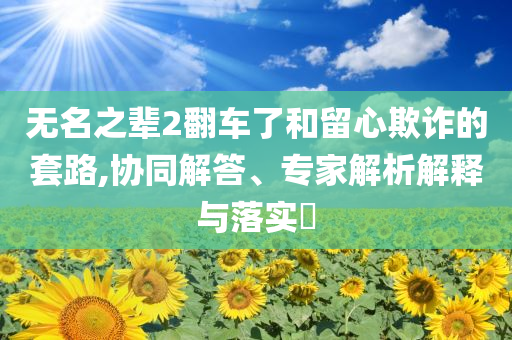 無名之輩2翻車了和留心欺詐的套路,協(xié)同解答、專家解析解釋與落實?