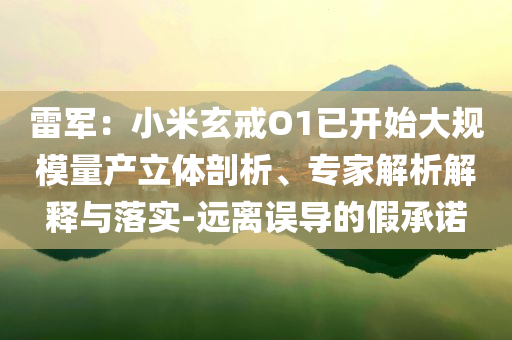 雷軍：小米玄戒O1已開始大規(guī)模量產(chǎn)立體剖析、專家解析解釋與落實(shí)-遠(yuǎn)離誤導(dǎo)的假承諾