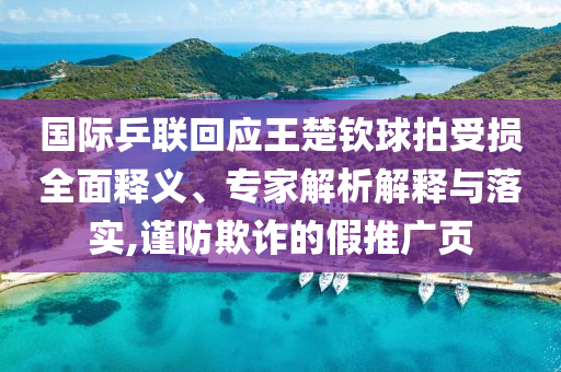 國(guó)際乒聯(lián)回應(yīng)王楚欽球拍受損全面釋義、專家解析解釋與落實(shí),謹(jǐn)防欺詐的假推廣頁(yè)