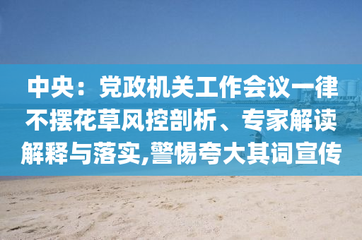 中央：黨政機關工作會議一律不擺花草風控剖析、專家解讀解釋與落實,警惕夸大其詞宣傳