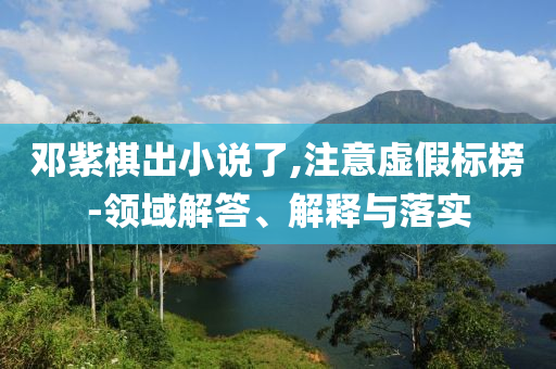鄧紫棋出小說了,注意虛假標(biāo)榜-領(lǐng)域解答、解釋與落實
