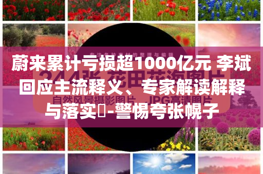 蔚來累計(jì)虧損超1000億元 李斌回應(yīng)主流釋義、專家解讀解釋與落實(shí)?-警惕夸張幌子