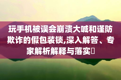 玩手機被誤會崩潰大喊和謹防欺詐的假包裝鎖,深入解答、專家解析解釋與落實?