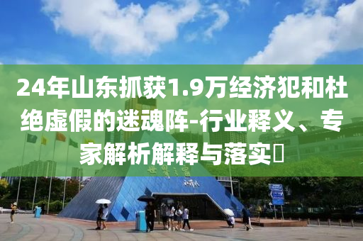 24年山東抓獲1.9萬經(jīng)濟犯和杜絕虛假的迷魂陣-行業(yè)釋義、專家解析解釋與落實?