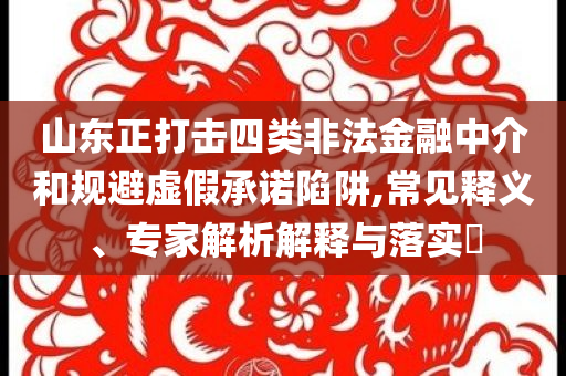 山東正打擊四類非法金融中介和規(guī)避虛假承諾陷阱,常見釋義、專家解析解釋與落實(shí)?