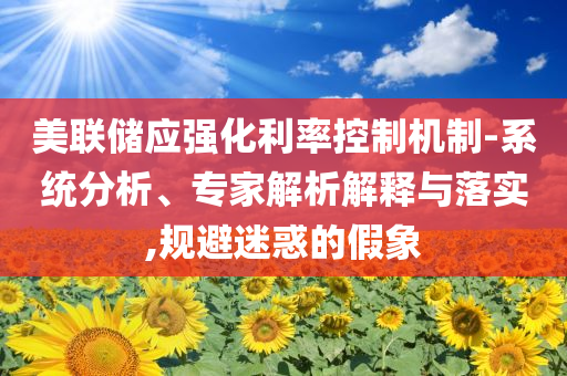 美聯(lián)儲(chǔ)應(yīng)強(qiáng)化利率控制機(jī)制-系統(tǒng)分析、專家解析解釋與落實(shí),規(guī)避迷惑的假象