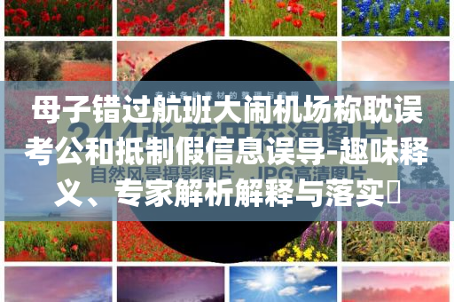 母子錯過航班大鬧機場稱耽誤考公和抵制假信息誤導-趣味釋義、專家解析解釋與落實?