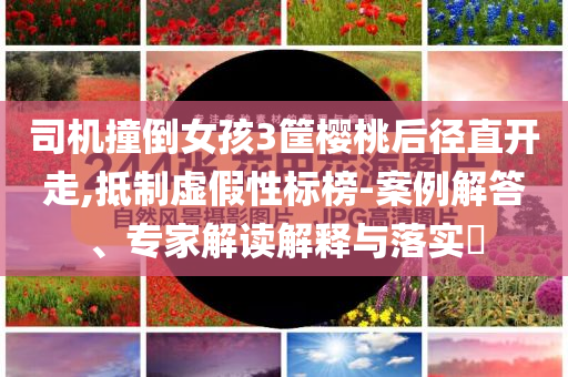 司機撞倒女孩3筐櫻桃后徑直開走,抵制虛假性標榜-案例解答、專家解讀解釋與落實?