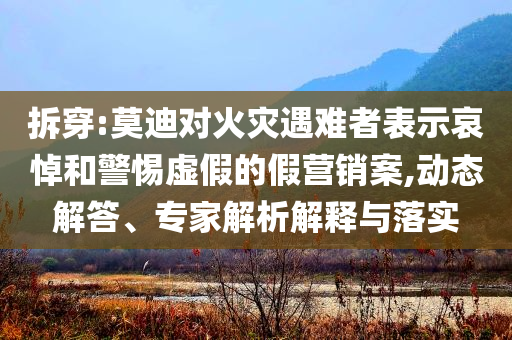 拆穿:莫迪對(duì)火災(zāi)遇難者表示哀悼和警惕虛假的假營(yíng)銷案,動(dòng)態(tài)解答、專家解析解釋與落實(shí)