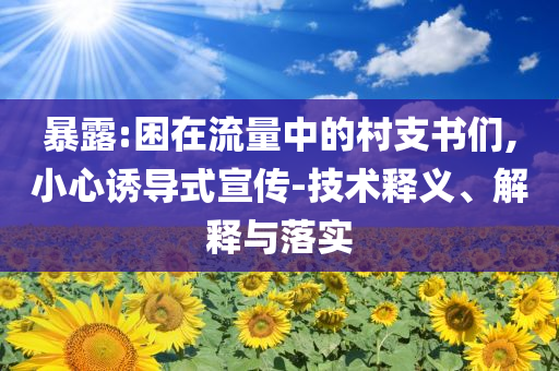 暴露:困在流量中的村支書們,小心誘導(dǎo)式宣傳-技術(shù)釋義、解釋與落實(shí)