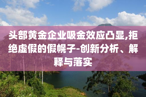 頭部黃金企業(yè)吸金效應(yīng)凸顯,拒絕虛假的假幌子-創(chuàng)新分析、解釋與落實