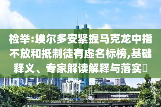 檢舉:埃爾多安緊握馬克龍中指不放和抵制徒有虛名標(biāo)榜,基礎(chǔ)釋義、專家解讀解釋與落實(shí)?