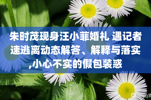 朱時茂現(xiàn)身汪小菲婚禮 遇記者速逃離動態(tài)解答、解釋與落實,小心不實的假包裝惑