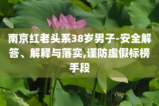 南京紅老頭系38歲男子-安全解答、解釋與落實(shí),謹(jǐn)防虛假標(biāo)榜手段