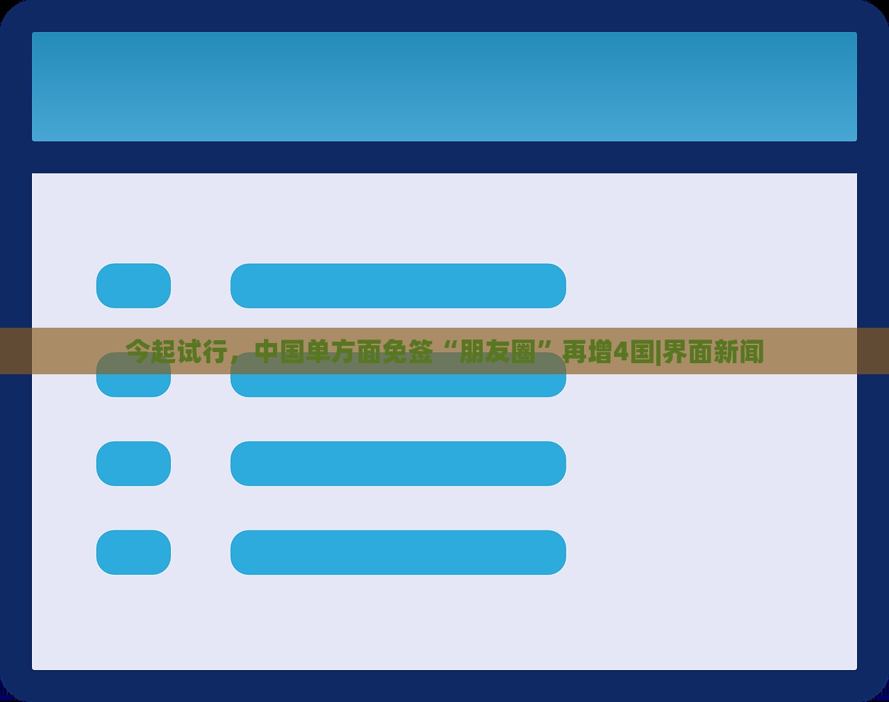 今起试行，中国单方面免签“朋友圈”再增4国|界面新闻